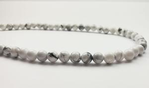 ST65-25 6mm Round Stone - Howlite 